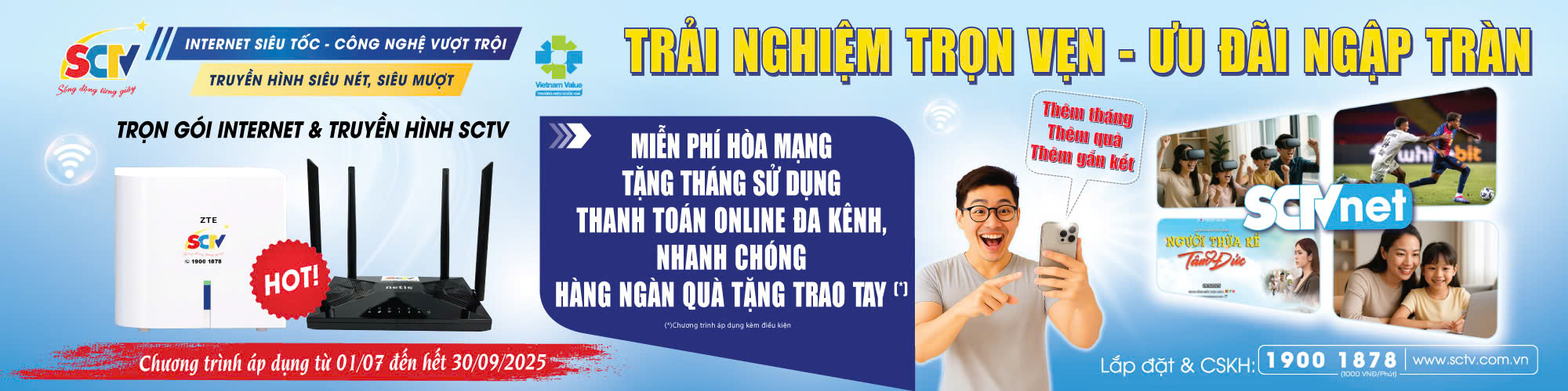 CHÍNH SÁCH QUÝ 3-2025 SCTV: Ưu đãi hấp dẫn, nâng tầm trải nghiệm