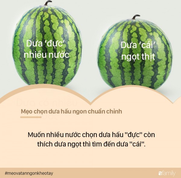 Với 5 bí kíp này, các mẹ nhìn qua cũng biết quả dưa hấu nào ngon chuẩn chỉnh, quả nào nhạt thếch