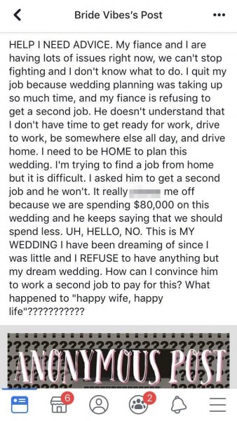 Cô dâu phàn nàn vì chồng không chịu tìm thêm việc để chi trả cho đám cưới, tưởng nhận được sự đồng cảm ai ngờ lại bị chỉ trích