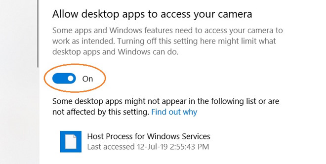 Cách kiểm tra ứng dụng đang mở webcam và microphone trên Windows 10
