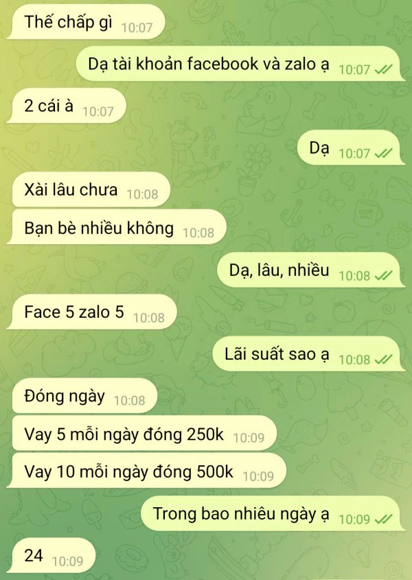 ”Cắm” cả tài khoản Facebook, Zalo cá nhân để… vay tiền ”Cắm” cả tài khoản Facebook, Zalo cá nhân để… vay tiền