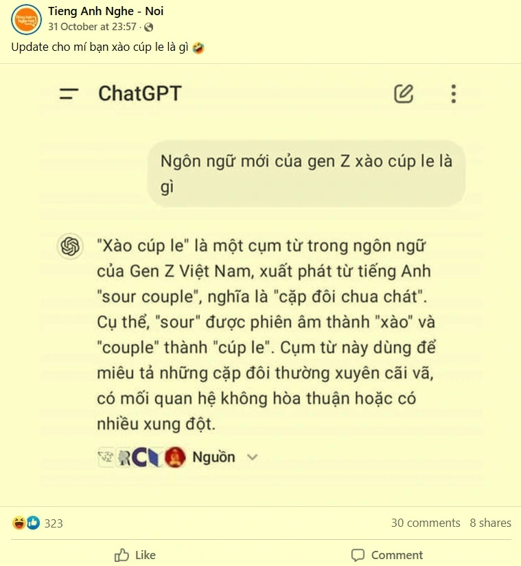 ”Xào cúp le” mà giới trẻ đang sử dụng có nghĩa là gì?