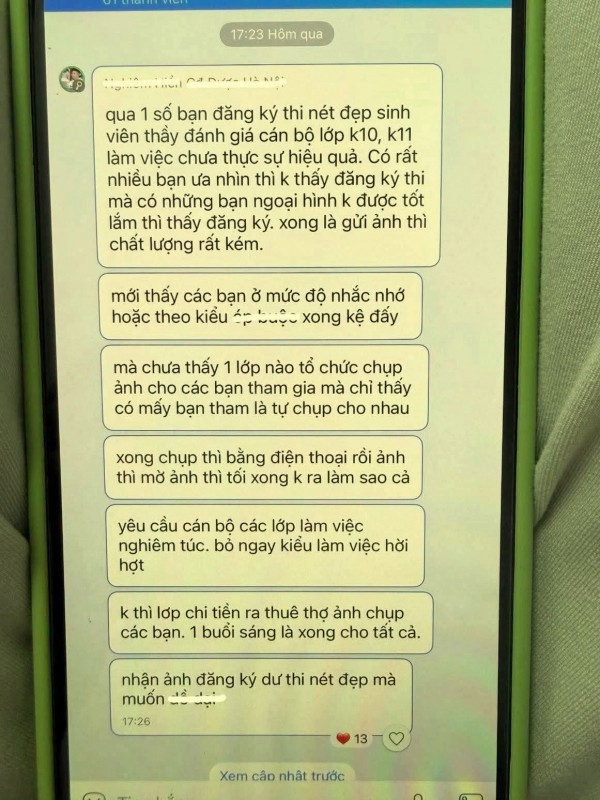 Xôn xao tin nhắn của giảng viên được cho là miệt thị ngoại hình sinh viên