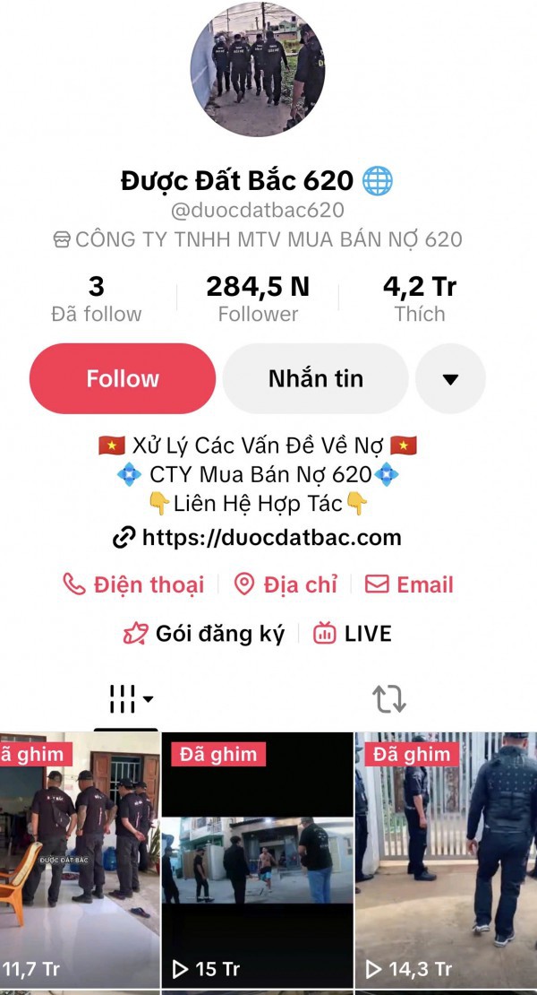 ”Ông trùm” băng nhóm đòi nợ thuê có kênh TikTok triệu view 