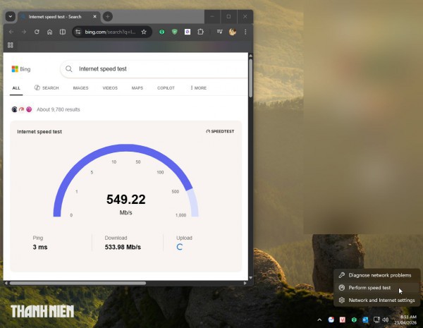 Microsoft cho đo tốc độ mạng chỉ với một cú click trên Windows 11