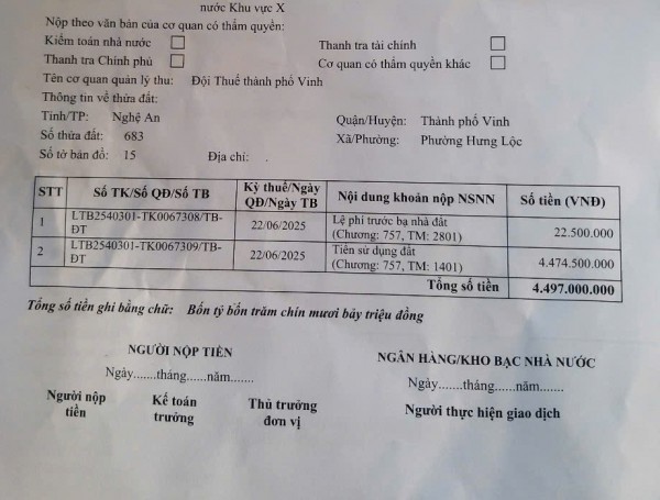 300 m2 đất giá bán 3 tỉ nhưng phải đóng thuế gần 4,5 tỉ đồng 300 m2 đất giá bán 3 tỉ nhưng phải đóng thuế gần 4,5 tỉ đồng