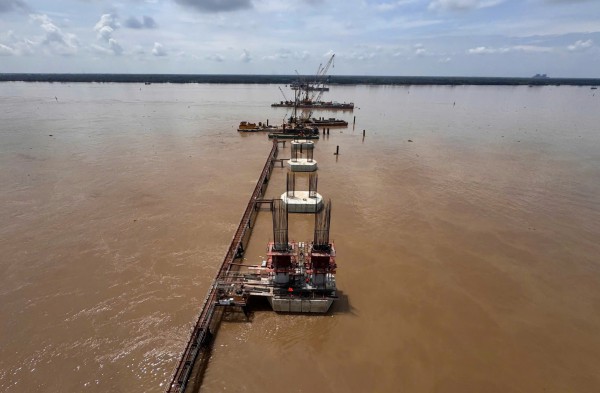 Hình hài cầu Đại Ngãi 1 nối Cần Thơ và Vĩnh Long sau 1 năm khởi công