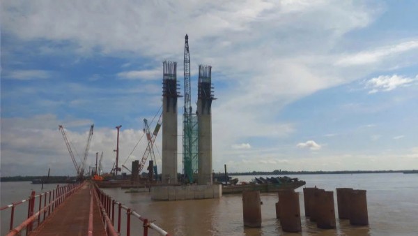 Hình hài cầu Đại Ngãi 1 nối Cần Thơ và Vĩnh Long sau 1 năm khởi công