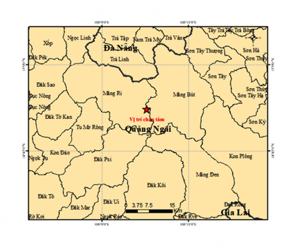 Liên tiếp động đất ở Quảng Ngãi: Vùng cao Đà Nẵng dư chấn 