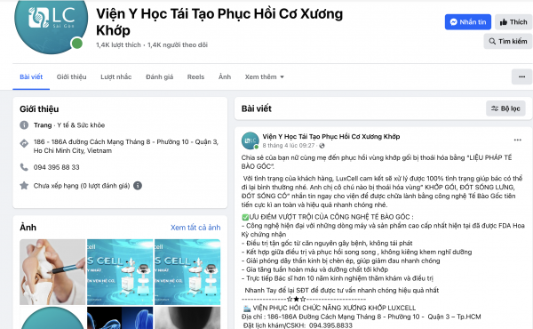 TP.HCM: Cơ sở tiêm tế bào gốc 