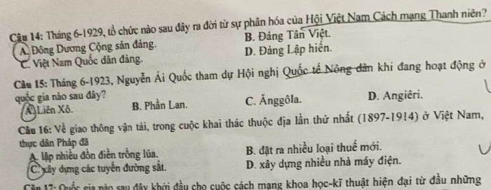 Bộ GD-ĐT xác nhận đề thi môn sử có câu hỏi diễn đạt không chặt chẽ