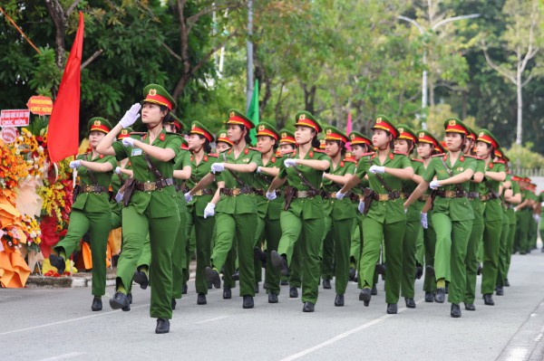 Học viên ĐH Cảnh sát nhân dân biểu diễn võ thuật trong lễ khai giảng