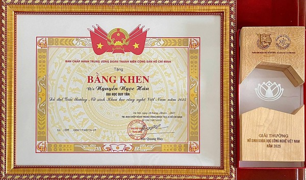 Nữ sinh ĐH Duy Tân đạt Giải Nữ sinh Khoa học Công nghệ Việt Nam 2025
