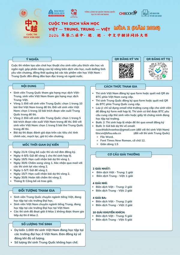 Thơ văn của Tố Hữu, Xuân Diệu, Nguyễn Nhật Ánh... được thi dịch sang tiếng Trung