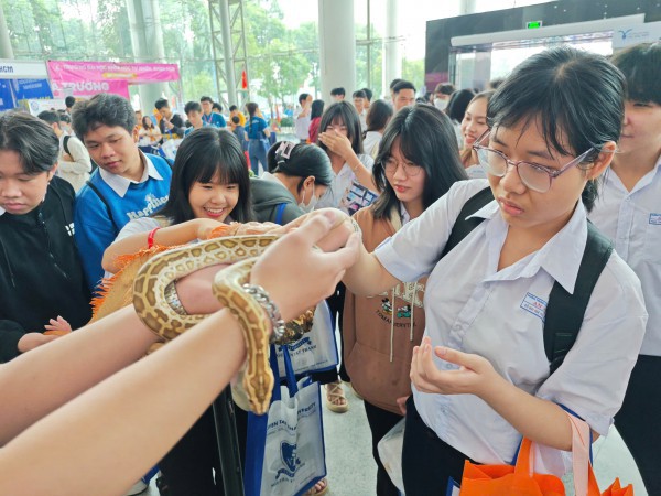 Thu hút học sinh bằng... kỳ đà Nam Mỹ, trăn, rắn lục xanh