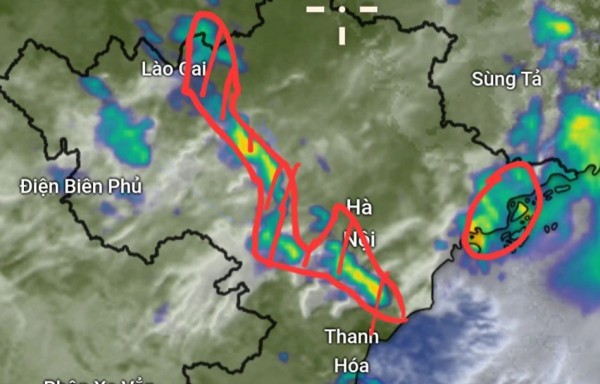Hôm nay Bắc bộ, Nghệ An, Thanh Hóa tiếp tục có mưa lớn