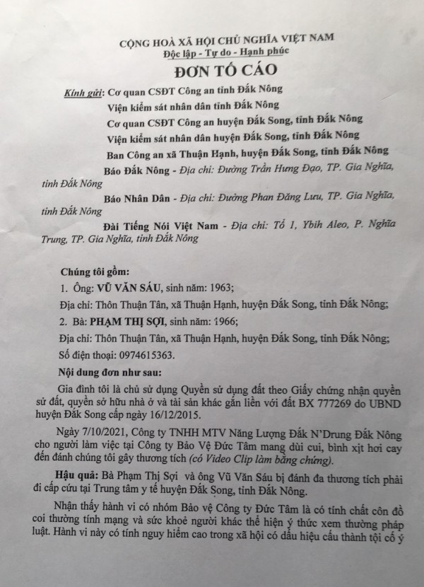 Đắk Nông: Dùng vũ lực để thực hiện dự án! Đắk Nông: Dùng vũ lực để thực hiện dự án!