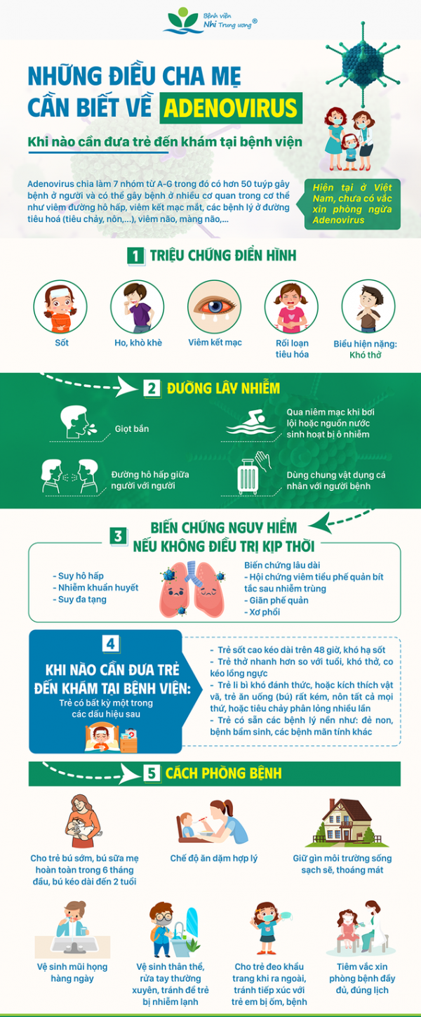 Infographic: Adenovirus - Những điều cha mẹ cần biết