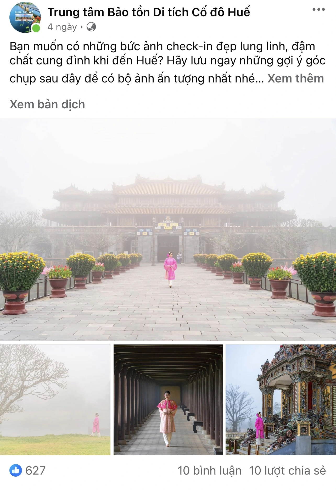 Fanpage di sản Huế bật mí Fanpage di sản Huế bật mí