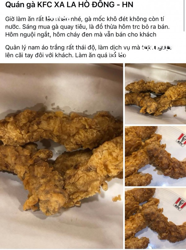 Bị tố bán gà mốc, KFC lên tiếng sau phản ánh lan truyền trên mạng xã hội