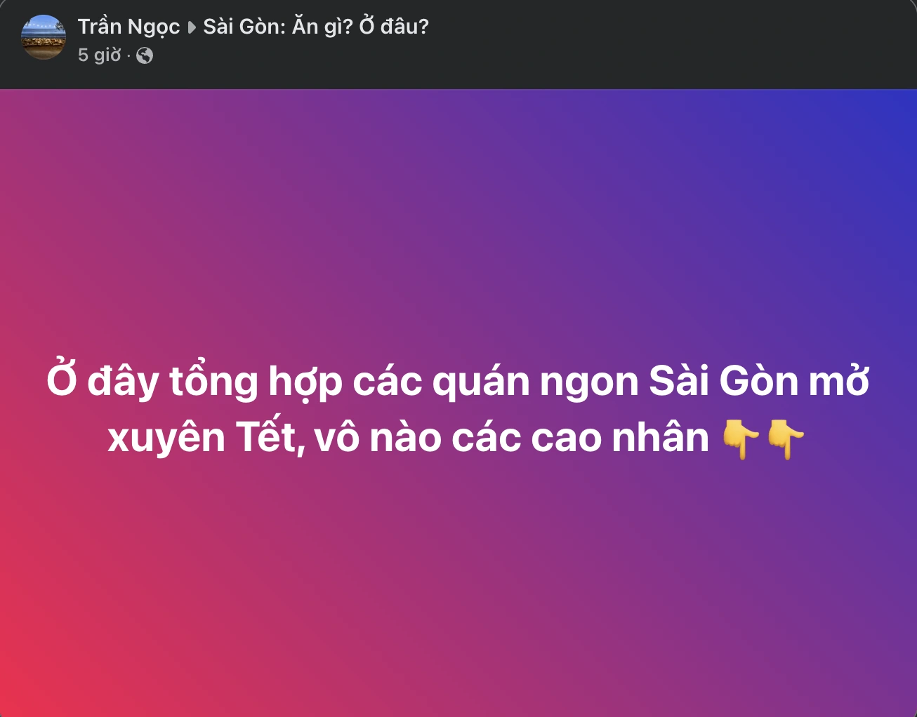 Quán nào ở TP.HCM bán xuyên Tết Ất Tỵ 2025, 