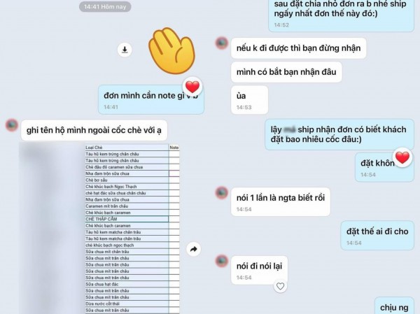 Đơn hàng 30 ly chè Đơn hàng 30 ly chè
