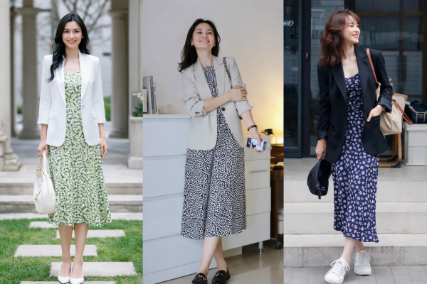 Blazer phối váy hoa nhí “gây sốt” mùa xuân 2026