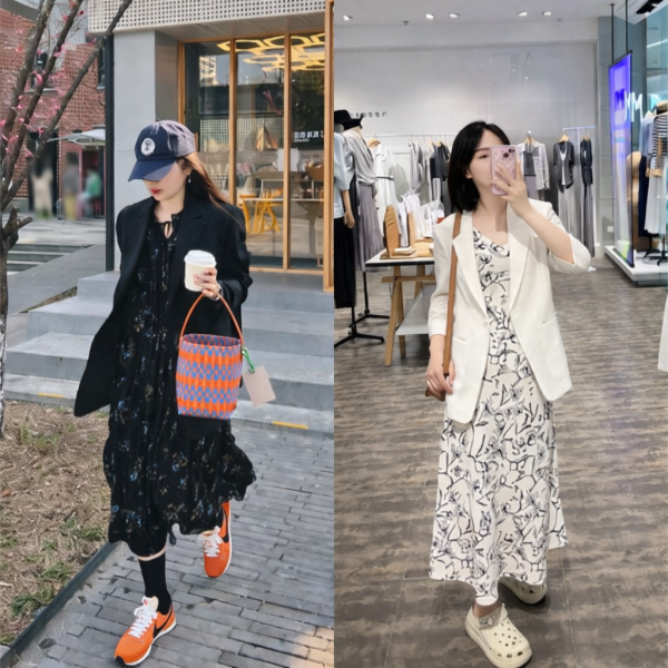 Blazer phối váy hoa nhí “gây sốt” mùa xuân 2026