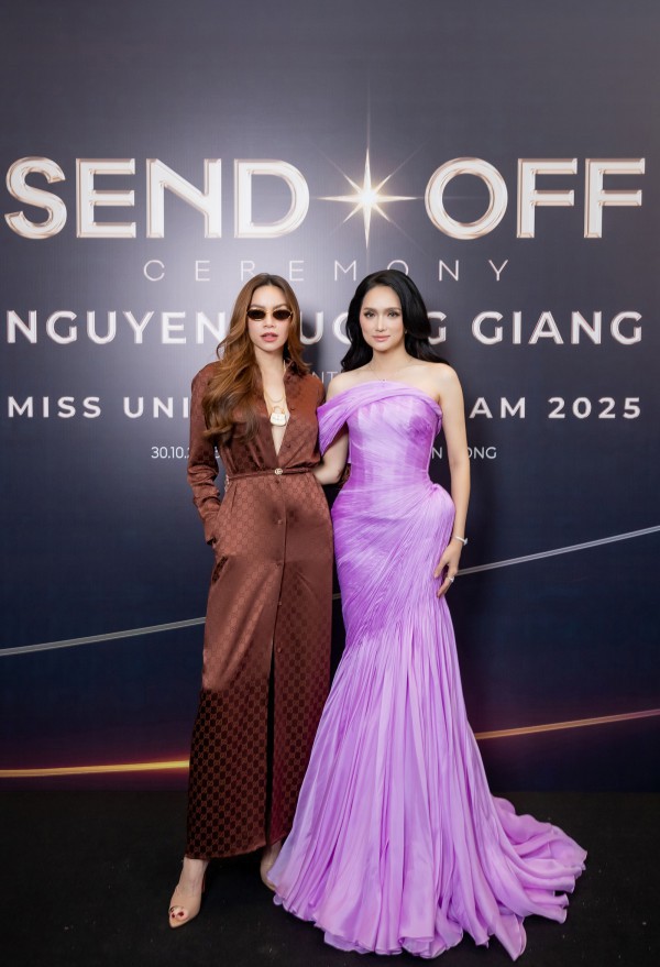 Hồ Ngọc Hà, Kỳ Duyên tiễn Hương Giang lên đường dự thi Miss Universe 2025