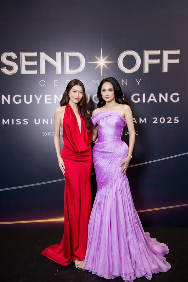 Hồ Ngọc Hà, Kỳ Duyên tiễn Hương Giang lên đường dự thi Miss Universe 2025