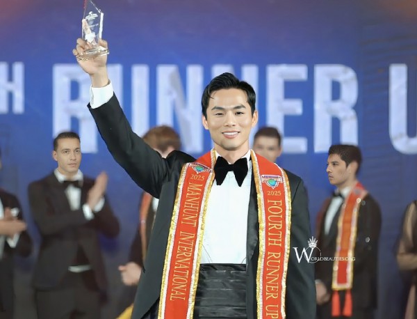 Người mẫu Vũ Linh đoạt danh hiệu Á vương 4 tại Manhunt International 2025