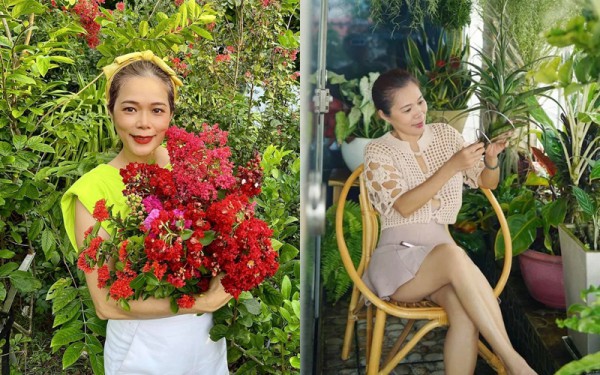 Sao Việt khỏe đẹp: Mỹ Lệ giữ dáng nhờ chăm làm vườn