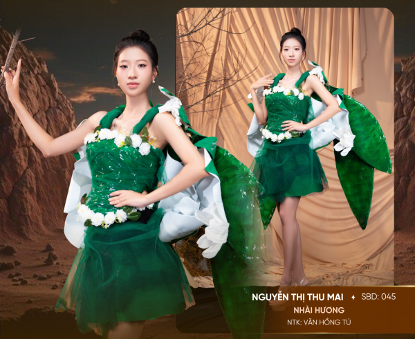 Thí sinh Hoa hậu Trái đất Việt Nam diện trang phục từ giấy báo, chai nhựa...