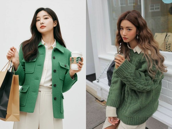 Trang phục màu xanh lá tôn làn da cho phụ nữ châu Á