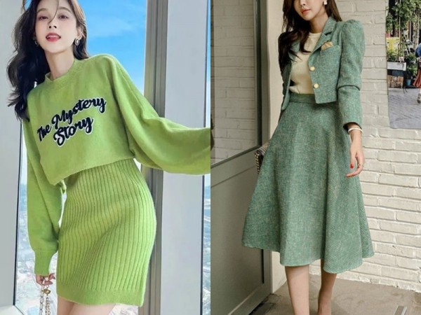 Trang phục màu xanh lá tôn làn da cho phụ nữ châu Á