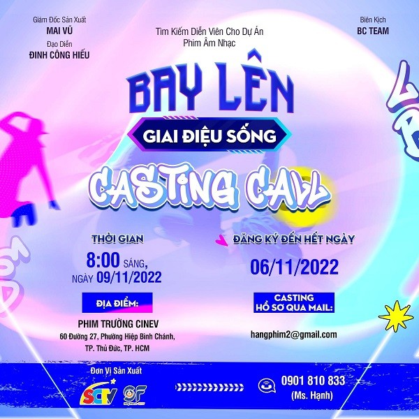 Phim âm nhạc ”Bay lên giai điệu sống” của Hãng phim 2 SCTV tìm kiếm diễn viên