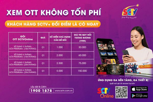 SCTV+: Đổi điểm tích lũy – Nhận quà giải trí số cùng SCTV Online