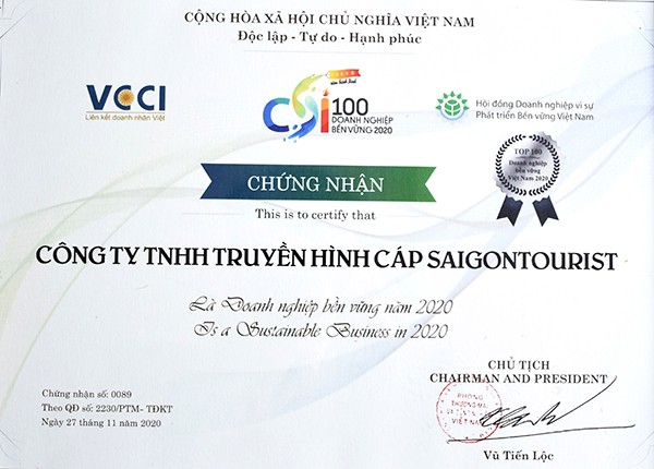 SCTV được vinh danh Doanh nghiệp phát triển bền vững Việt Nam 2020