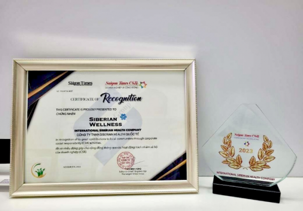 Siberian Wellness tiếp tục được vinh danh ‘Doanh nghiệp vì cộng đồng – Saigon Times CSR 2023’