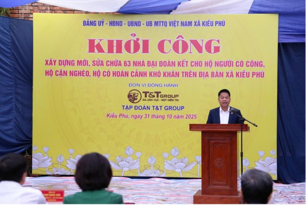 T&T Group tài trợ 13 tỷ đồng xây Nhà Đại đoàn kết và hệ thống camera an ninh tại xã Kiều Phú (Hà Nội)