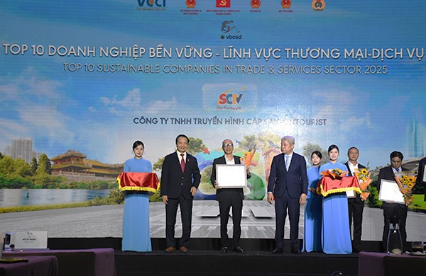 SCTV lọt vào TOP 10 Doanh nghiệp bền vững trong lĩnh vực Thương mại – Dịch vụ