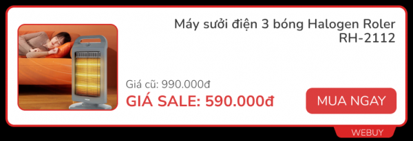 3 mẫu máy sưởi chất lượng đang giảm đến nửa giá, chỉ còn từ 590.000đ