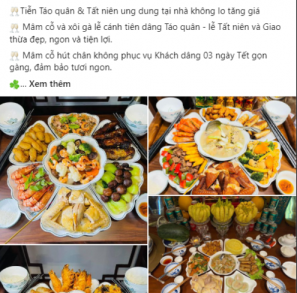 Mâm cỗ Tết giao tận nhà năm nay được săn lùng, nguyên con gà luộc, bánh chưng, canh măng đóng gói thành giỏ như quà biếu mang về