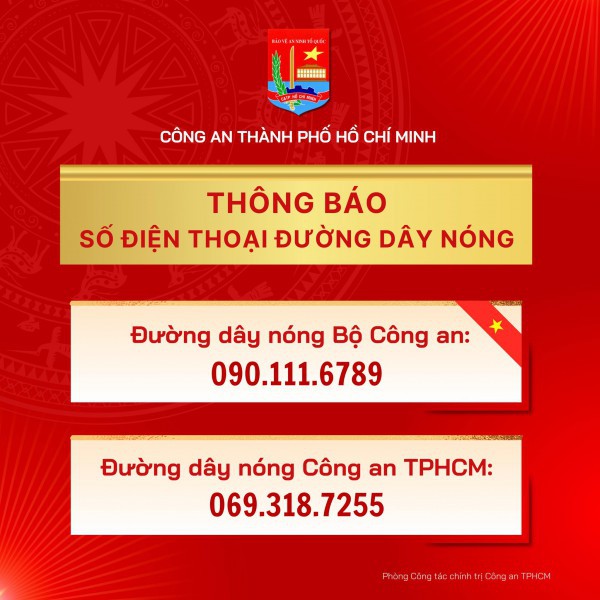 Công an TP.HCM công bố đường dây nóng tiếp nhận phản ánh tiêu cực, hành chính Công an TP.HCM công bố đường dây nóng tiếp nhận phản ánh tiêu cực, hành chính