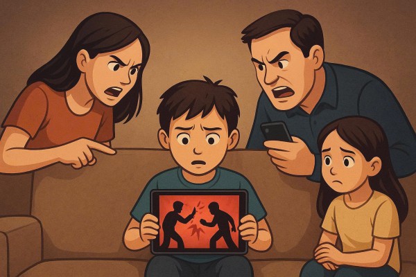 Ép con xem cảnh bạo lực, livestream 