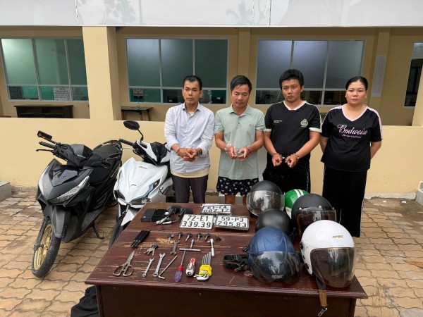 Công an TP.HCM triệt phá đường dây trộm cắp xe máy liên tỉnh