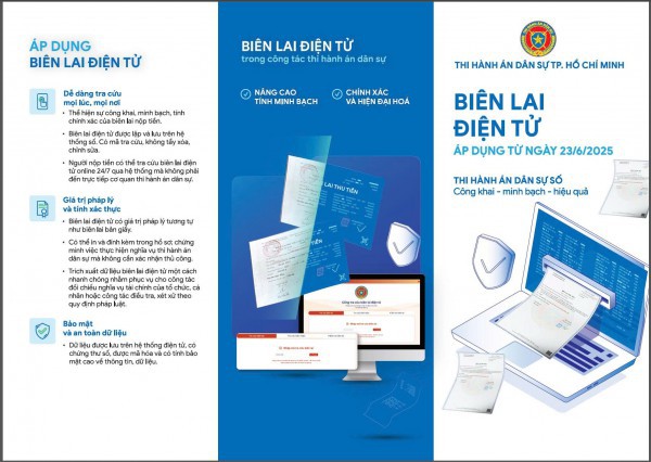 Cục Thi hành án dân sự TP.HCM: Áp dụng biên lai điện tử từ ngày 23.6 Cục Thi hành án dân sự TP.HCM: Áp dụng biên lai điện tử từ ngày 23.6