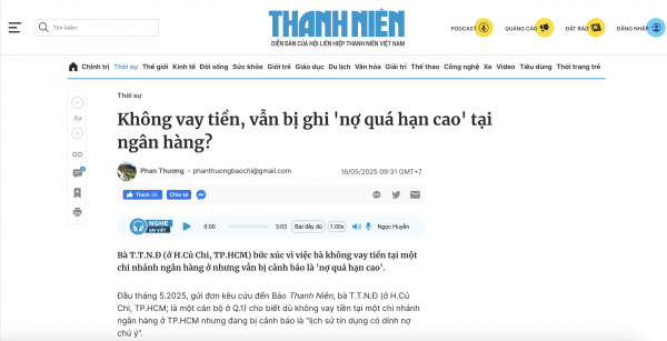 Ngân hàng đã xóa nợ cho khách hàng không hề vay tiền Ngân hàng đã xóa nợ cho khách hàng không hề vay tiền