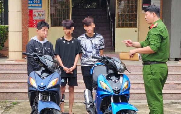 Trộm xe máy, 3 nghi phạm nhỏ tuổi khai 