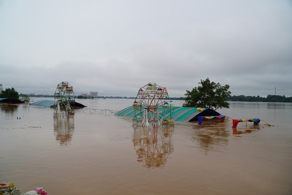 Thủ đô Vientiane (Lào) nguy cơ ngập lụt do nước sông Mekong dâng cao